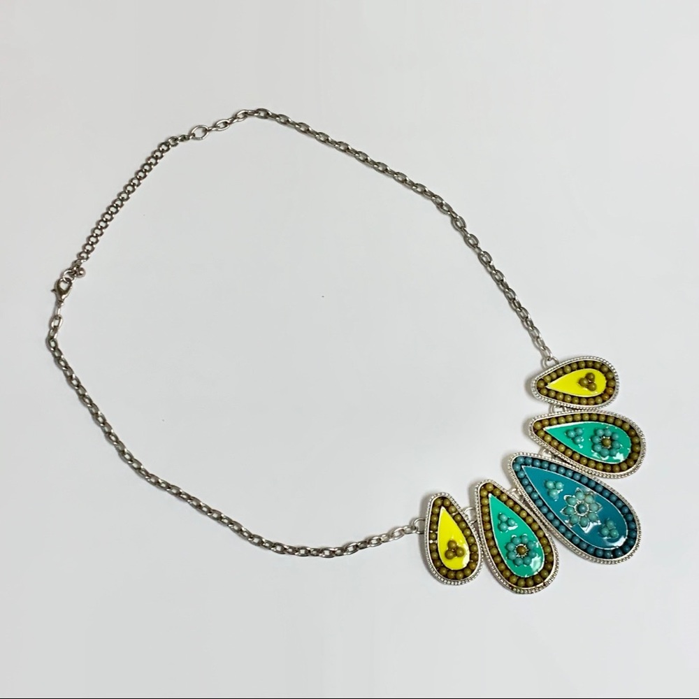 EUC Patterned Teardrop Necklace